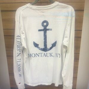 White Anchor Graphic Long Sleeve Shirt